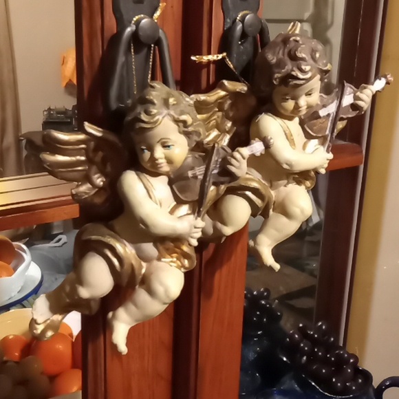 2 Angels playing the violin. Made in Germany Holiday ornaments. - Picture 6 of 6